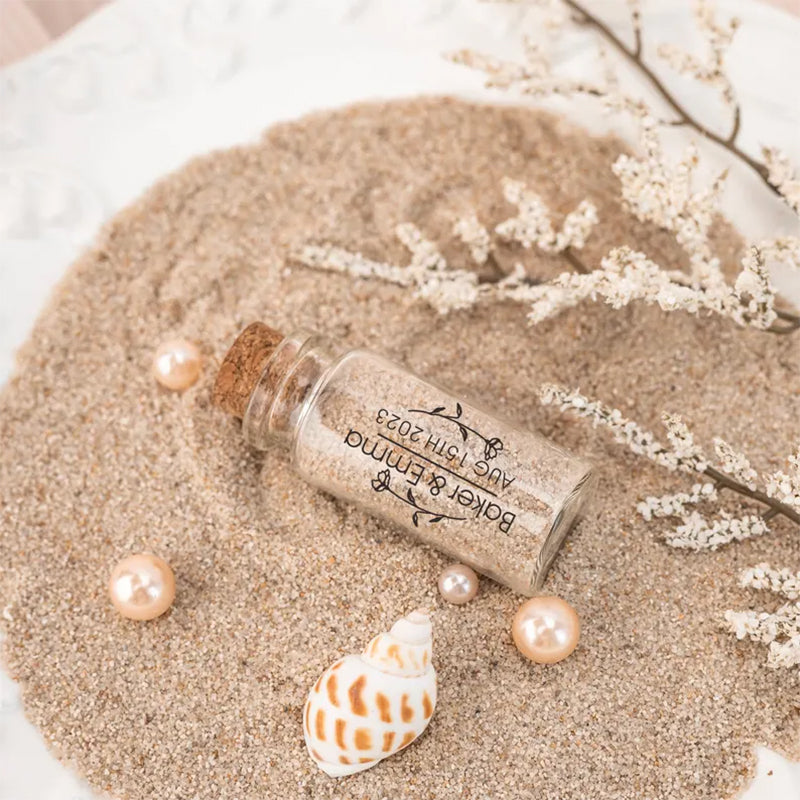 Custom Honeymoon Sand Bottle | Honeymoon Heart Glass Jar