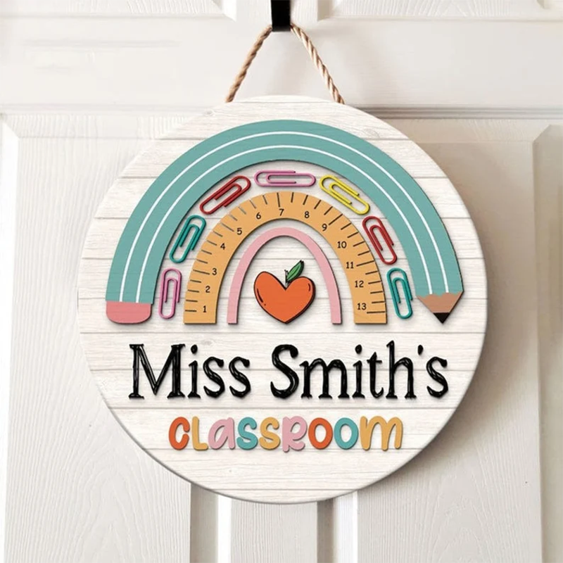 Personalized Teacher Door Sign, Teacher Name Sign