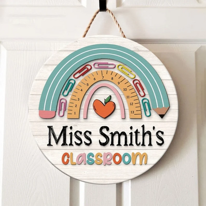 Personalized Teacher Door Sign, Teacher Name Sign