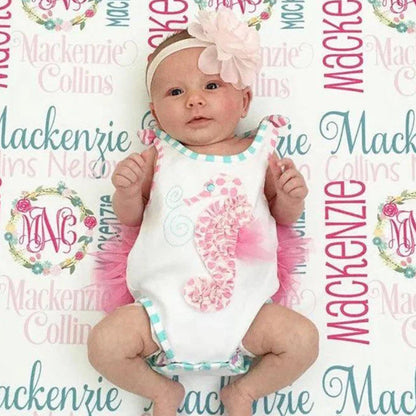 Baby Blanket - Baby Girl Blanket - Personalized Baby Blanket