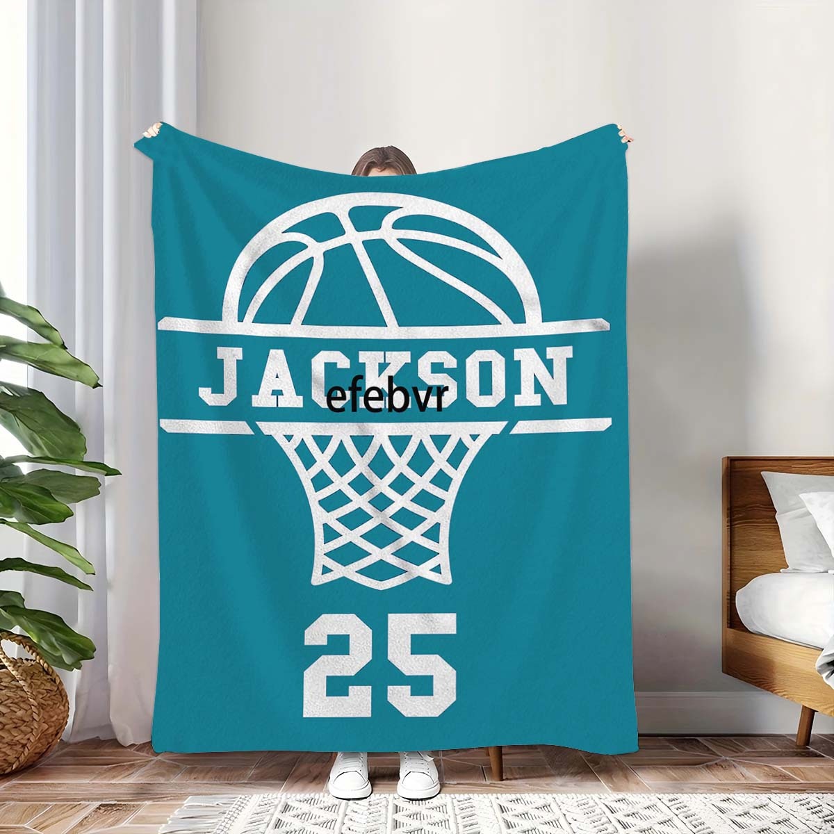 Personalized Basketball Custom Name and Number Blanket