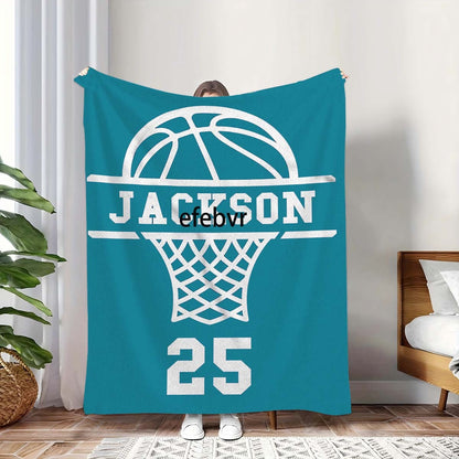 Personalized Basketball Custom Name and Number Blanket