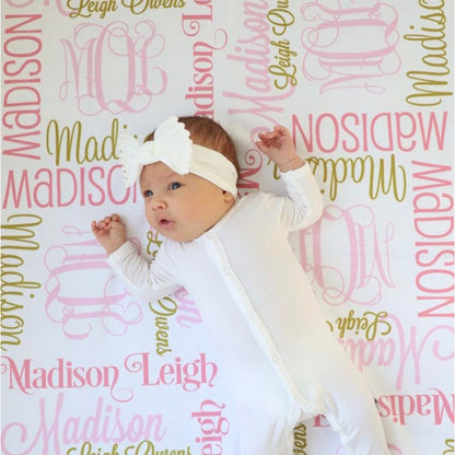 Monogram Baby Blanket Personalized Baby Blanket