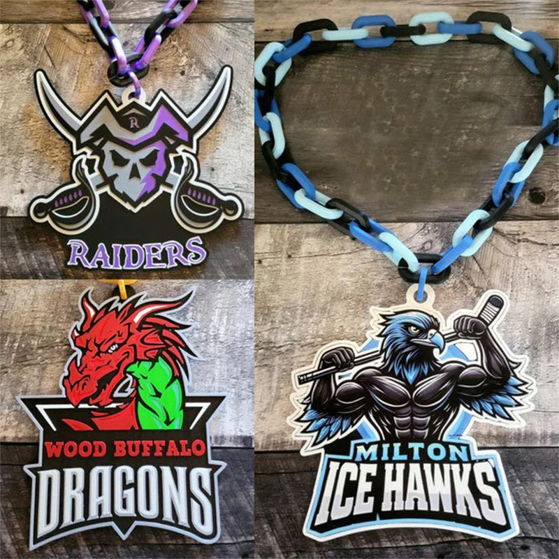 Custom Sports Turnover Chain, Oversized Medallion, Team mascot, Custom Colors