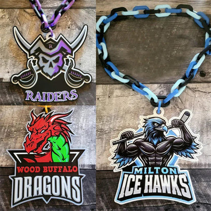 Any Logo Custom Sports Turnover Chain, Oversized Medallion, Team mascot