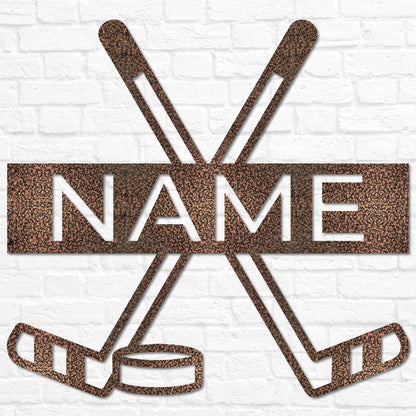Personalized Hockey Name Sign, Metal Wall Art