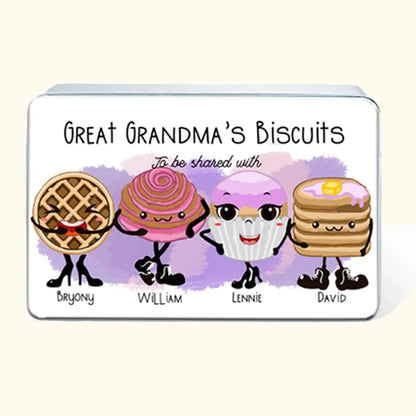 Personalized Food Grade Metal Pink Characters Biscuit Tin