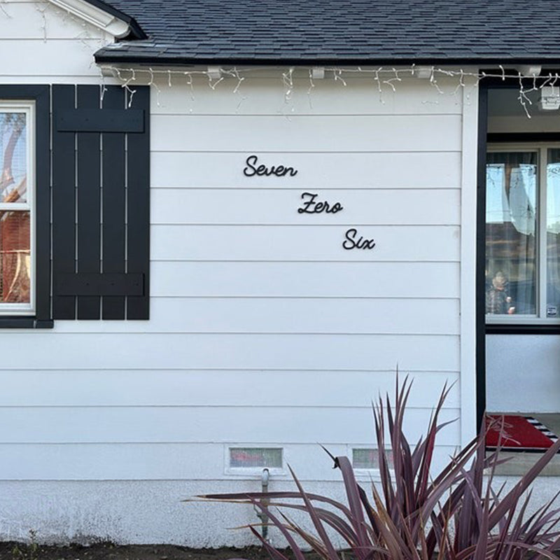 Longhand Cursive House Numbers: Regular Size