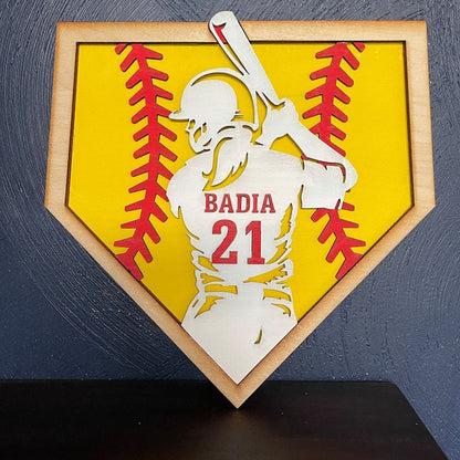 Personalized Baseball Gift for Boys, 3D Baseball Plaque, Softball Name Sign for Boy or Girl Ball Player