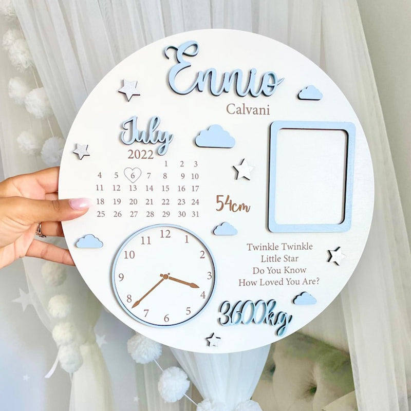 Baby Photo Keepsake Gift, Baby Birth Announcement, Newborn Gift