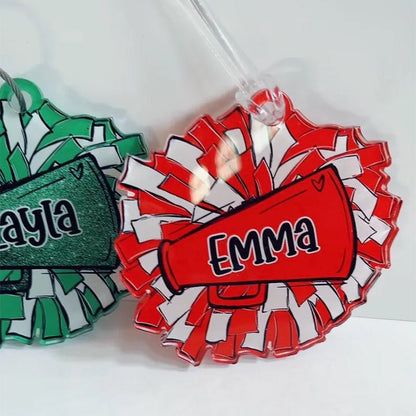 Personalized Pom Pom Bag Tag - Custom Name Tag for Backpacks