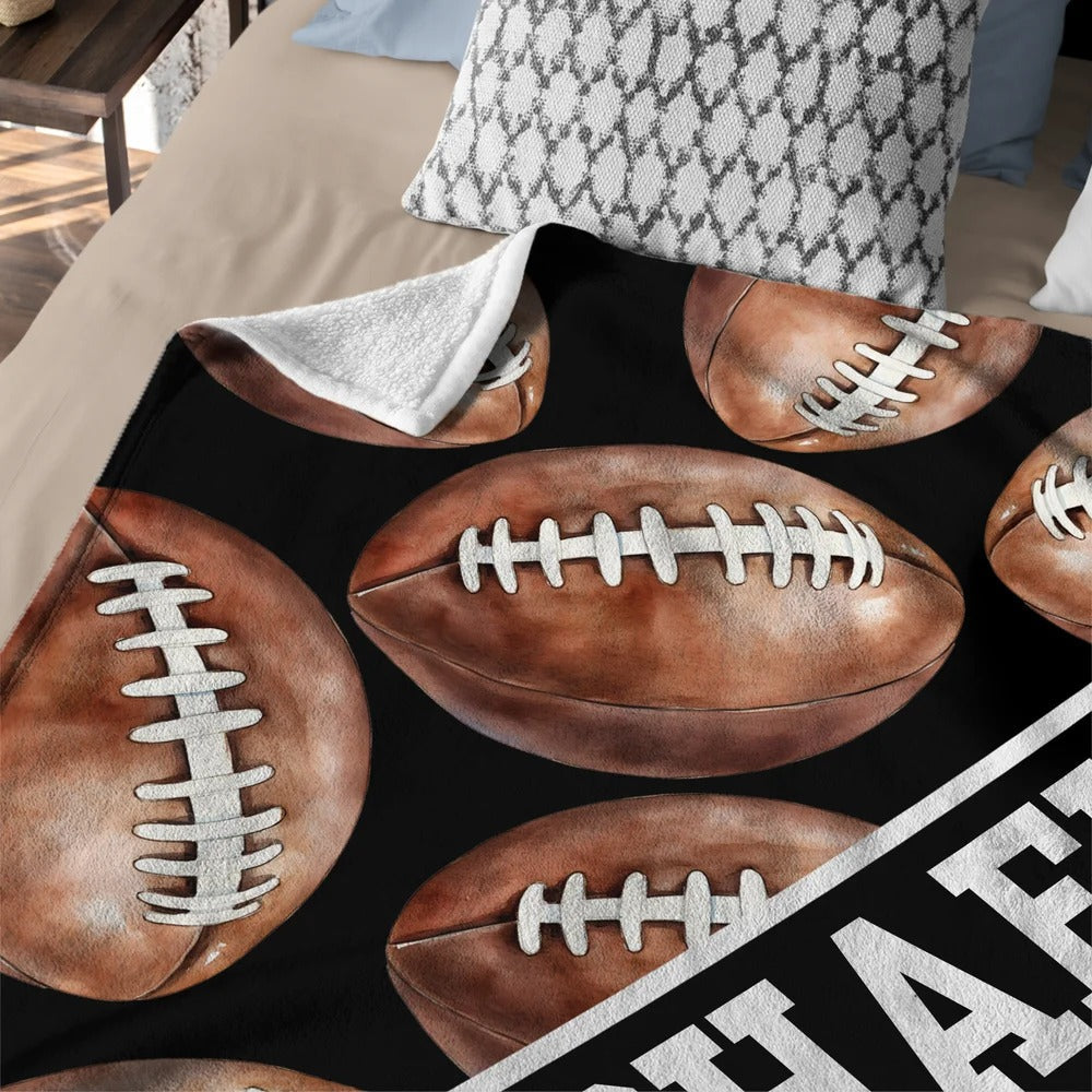 Personalized Baseball Football Soccer Ball Sports Soft Throw Blanket with Text