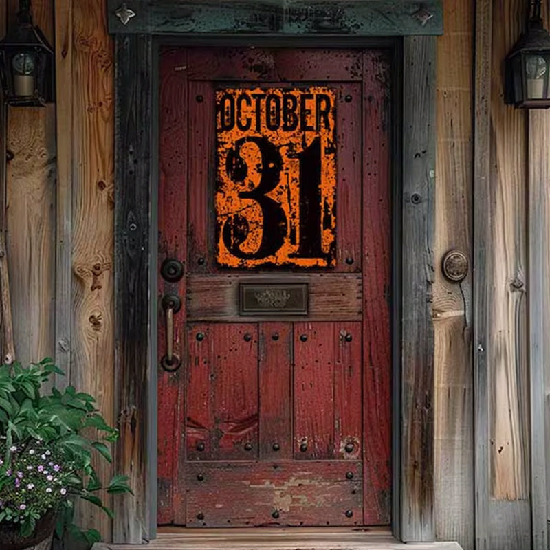 October 31 Number Date Halloween Metal Sign