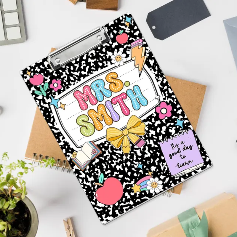 Custom Teacher Clipboard Composition Book With Name, Personalized Teacher Gifts