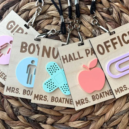 Personalized Teacher Hall Pass, Bathroom Pass,Classroom Hall Pass