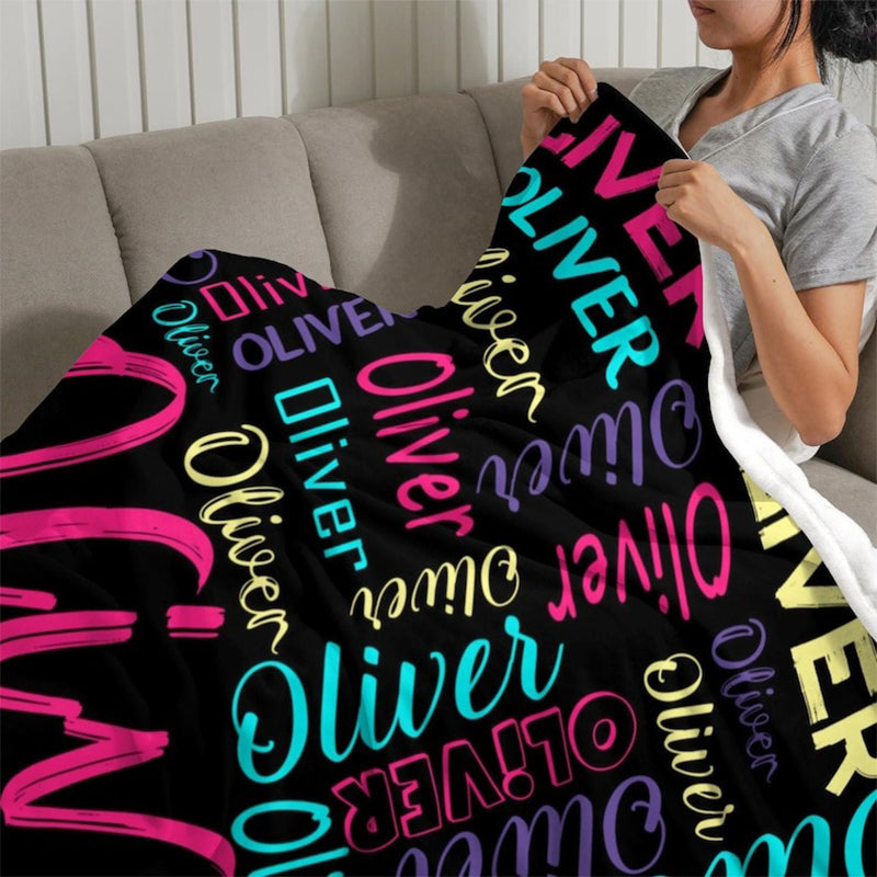 Custom Name Blanket, Personalized Flannel Name Blanket