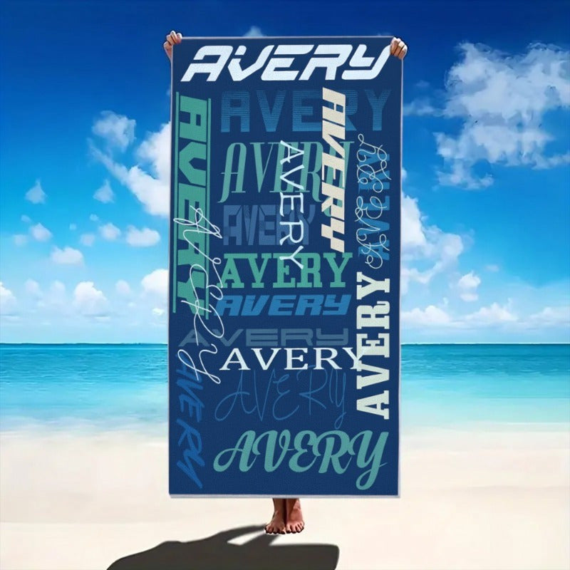 Customizable Beach Towel - Personalized Text Design