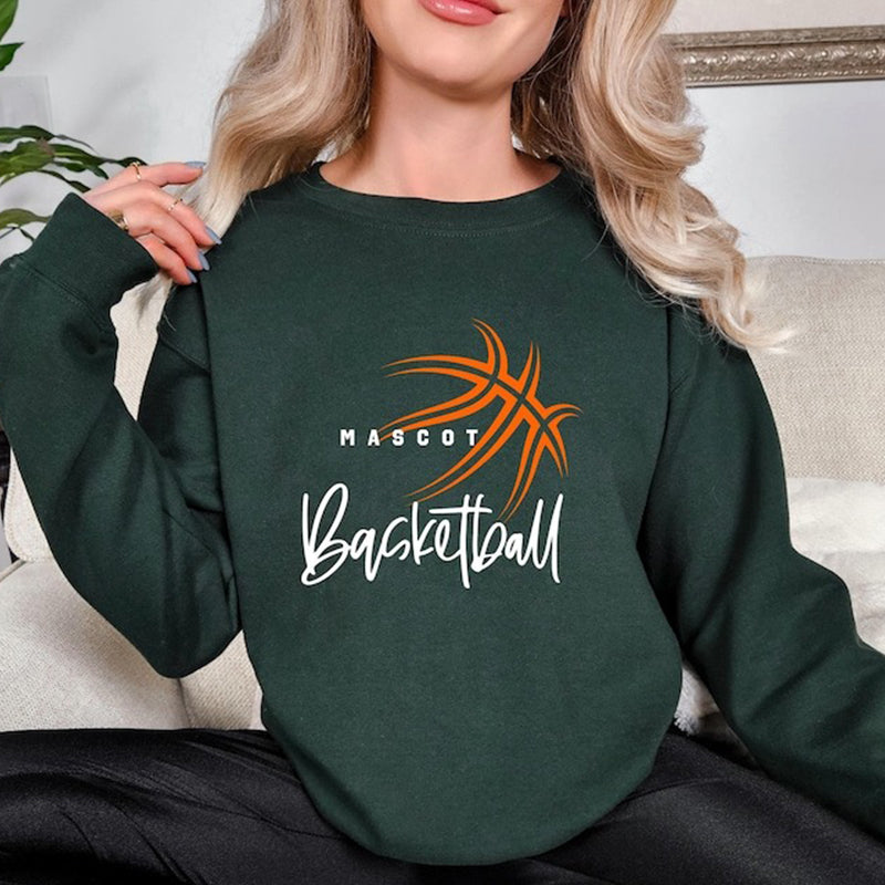 Personalized Basketball Sweatshirt, Team Mascot Sweatshirt With Name