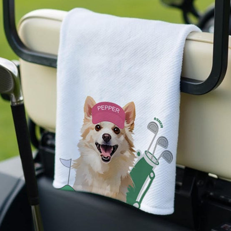 Personalized Dog Golf Towels Custom Cat Golf Towels