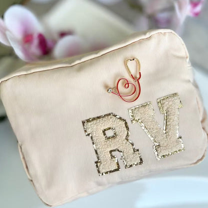 Medical School Graduation Gift, Nurse Gift, Class of 2023 gift, Doctor graduation Gift, graduate Brooch, Makeup Bag with Stethoscope
