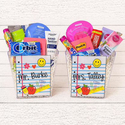 Personalized Teacher or Student Container – School Themed – End of School Year Gift