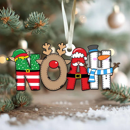 Personalized Acrylic Alphabet Christmas Ornament: Kids Gift