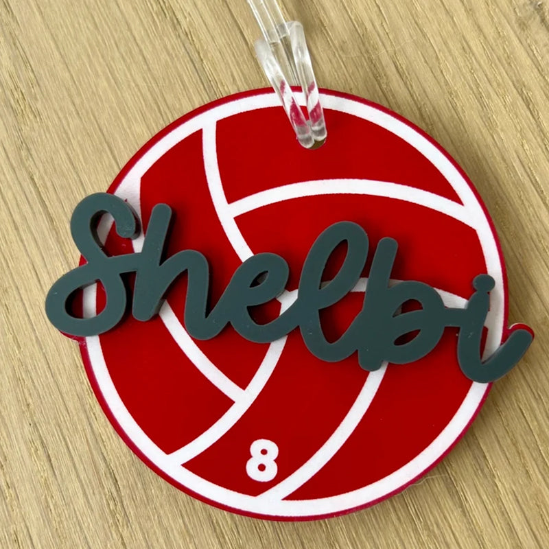 Personalized Name Tag Personalized Baseball Swimming Lacrosse Volleyball Hockey Soccer Dance Cheer Pom Tennis Football Hockey Track Pickleball Basketball Bag Tag