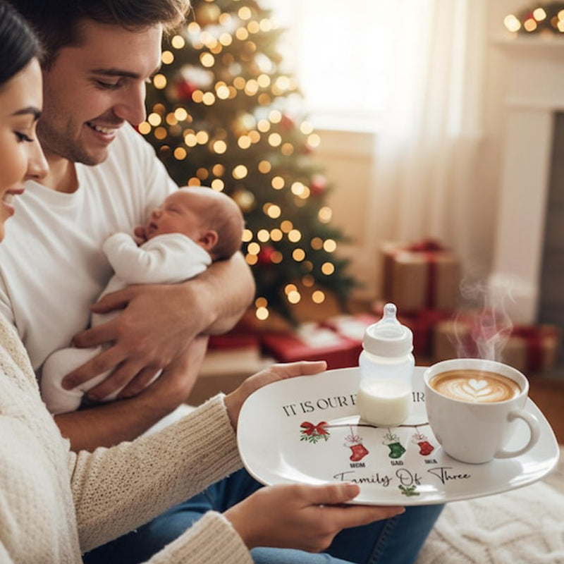 Personalized First Christmas Family Plate