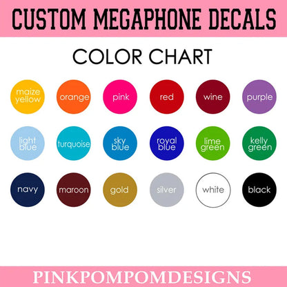 Custom order - FREE SHIPPING - custom decals for cheer megaphones
