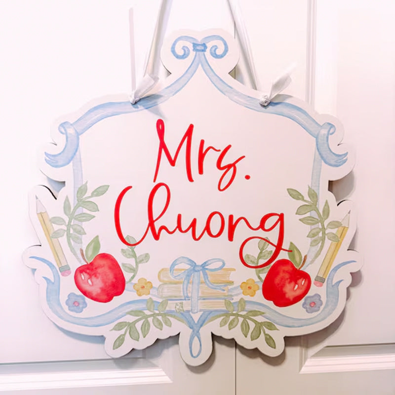 Teacher Door Hanger- Personalized Teacher Pencil Holder and Door Hanger