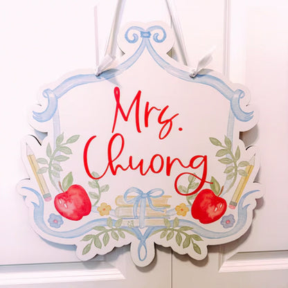 Teacher Door Hanger- Personalized Teacher Pencil Holder and Door Hanger