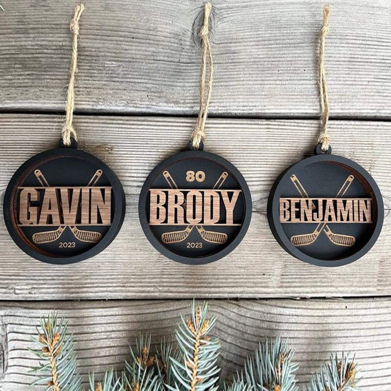 Personalized Hockey Puck Christmas Ornament