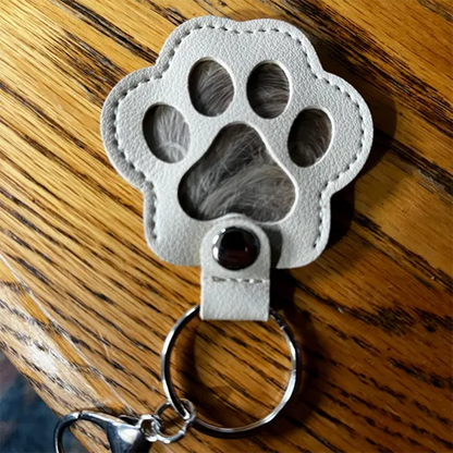 Custom Dog Fur Memorial Keychain, Pet Hair Keepsake Holder