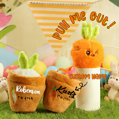 Personalized Easter radish .Pluckable radish plush toy keychain