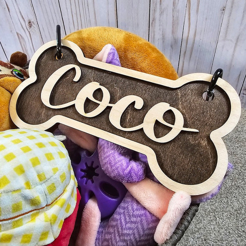 Personalized Crate Sign, Custom Dog Decor, Hanging Crate Sign, Dog Bone Sign