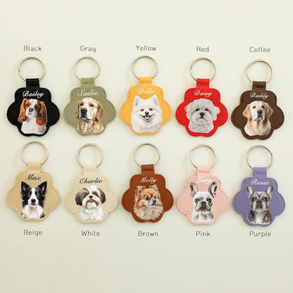 Personalized Pet Photo Keychain: Custom Dog Cat Memorial Fur Keepsake