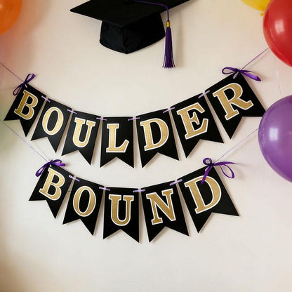 Custom College Bound Banner, Double Layer Letters, Large 6x8" Pennants
