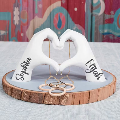 Customizable Resin Love Heart Hands Figurine