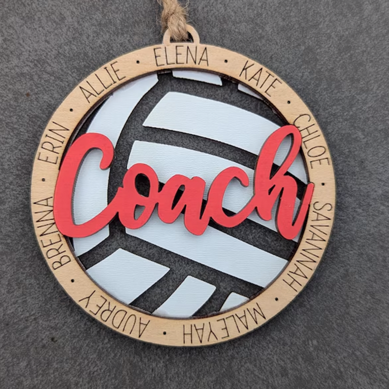 Volleyball coach gift, Personalized volleyball ornament / car charm