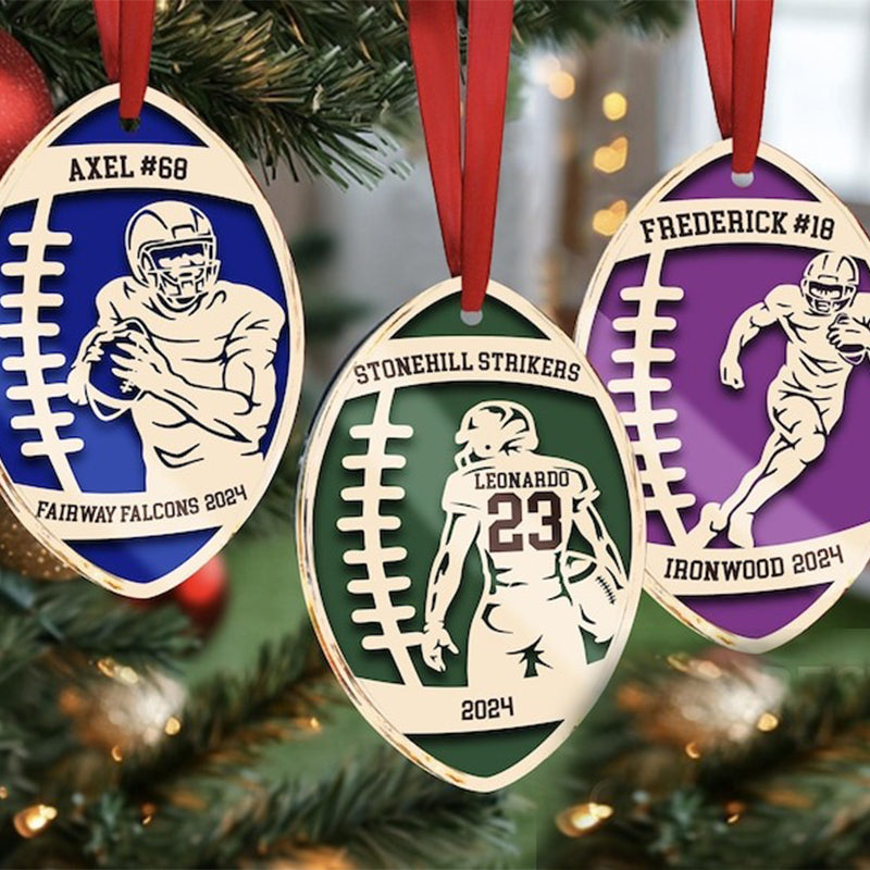 American Football Player Ornament, Football Fan Gift