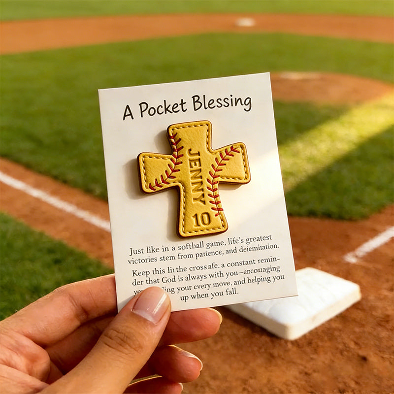 Baseball Cross Blessing Card,Pocket Blessing Baseball Cross