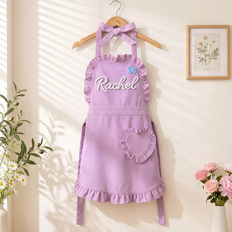 Personalized Kids & Adult Apron Set, Cute Custom Ruffle Aprons for Baking Together