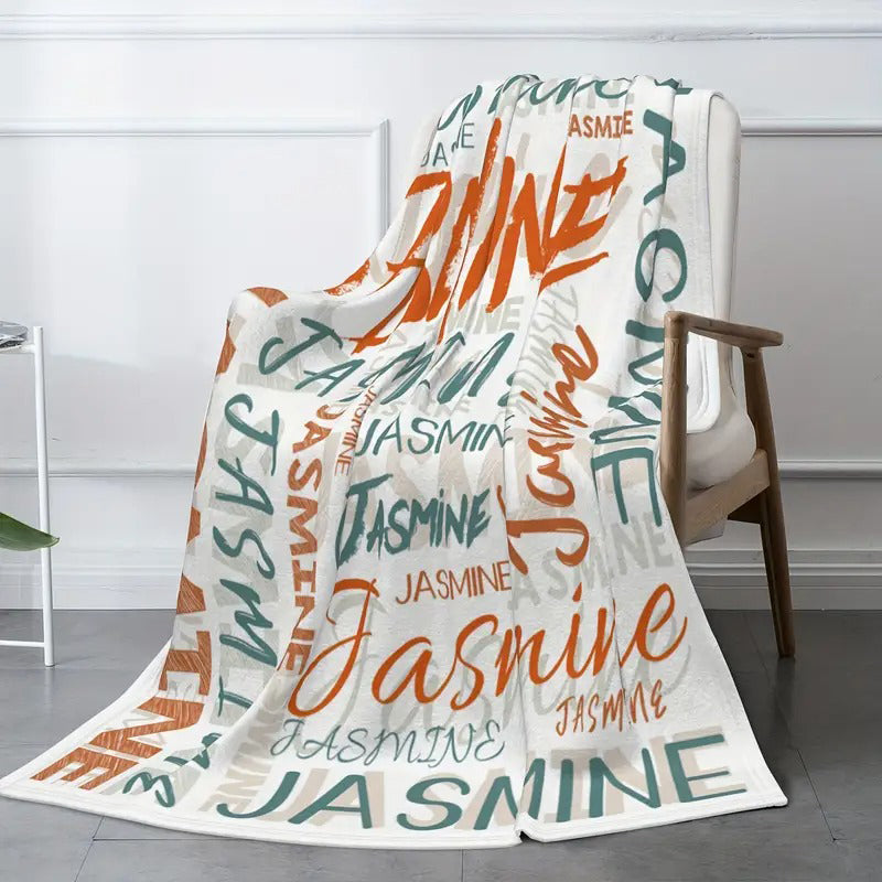 Personalized Custom Name Blanket - Contemporary Design