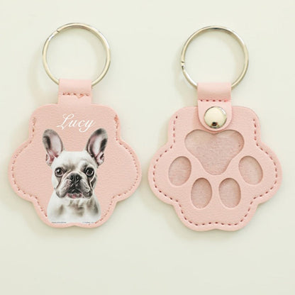 Personalized Pet Photo Keychain: Custom Dog Cat Memorial Fur Keepsake