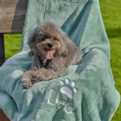Custom Pet Blanket, Personalized Dog Cat Blanket with Paw Print