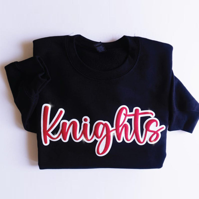 Custom Puff Sleeves And Glitter Team Name Sweatshirts, Glitter Team Name Sweatshirts, School Spirit Shirts