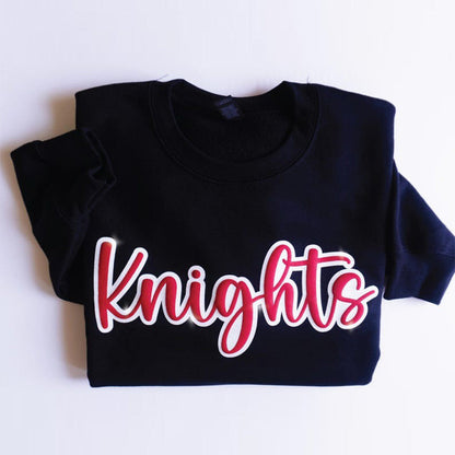 Custom Puff Sleeves And Glitter Team Name Sweatshirts, Glitter Team Name Sweatshirts, School Spirit Shirts