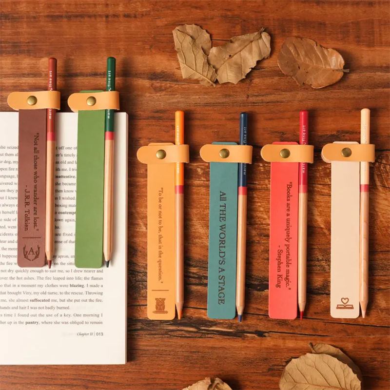 Personalized Leather Bookmark: Custom Engraved Full-Grain Italian Leather