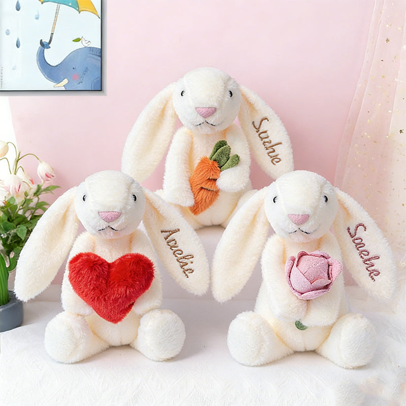 Personalised Easter Embroidered Bunny Rabbit,Custom Bunny Rabbit Plush Toy