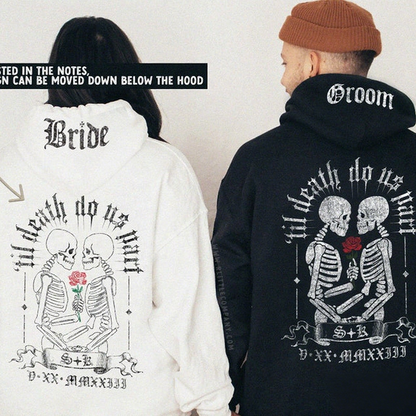 Customized couple's unisex hoodies